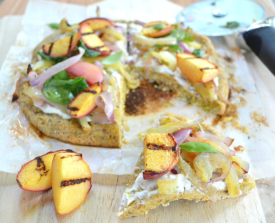 Grilled Peach Chick-Pizza