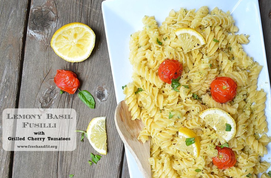 Lemony Basil Fusilli with Grilled Cherry Tomatoes