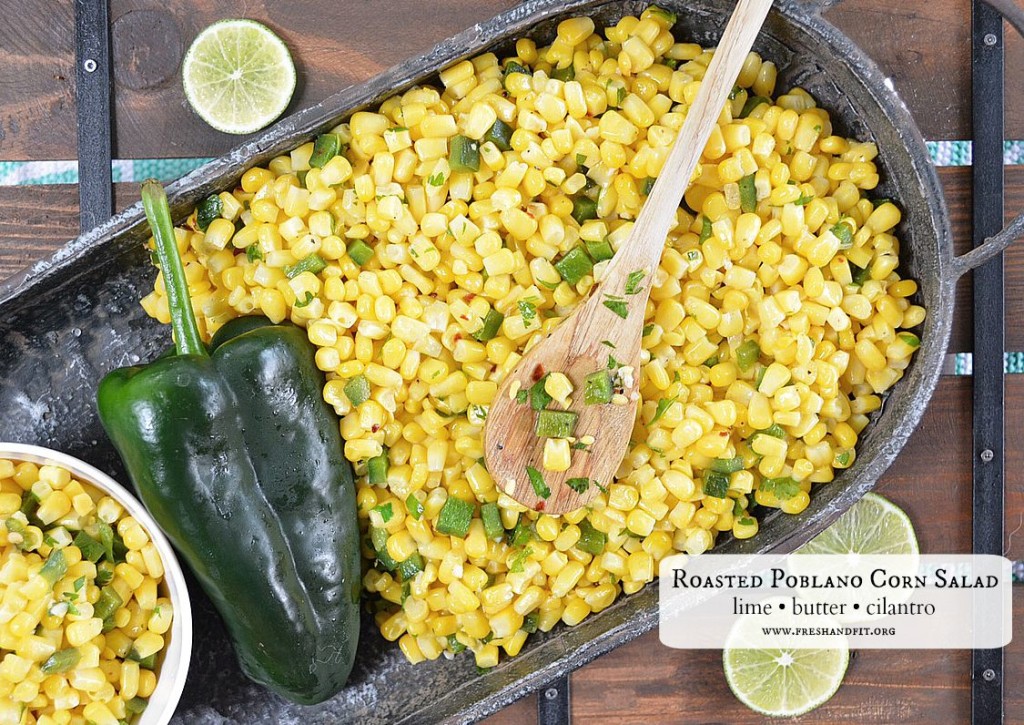 Roasted poblano corn salad freshandfit.org