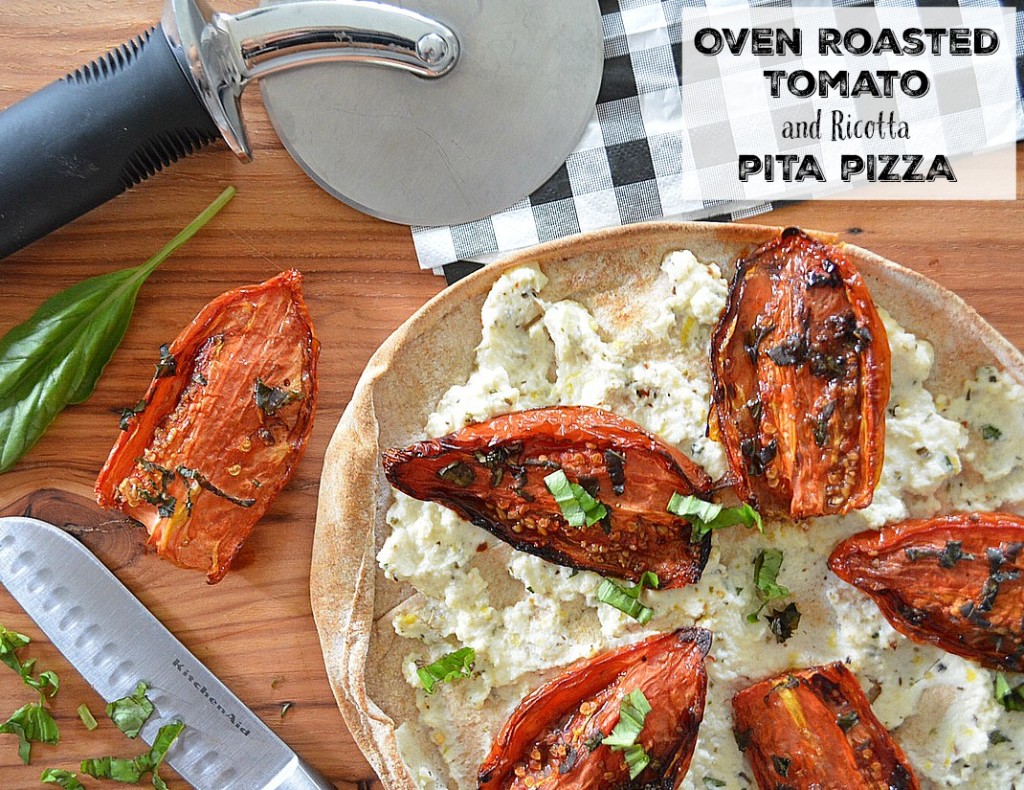 Oven Roasted Tomato Pita Pizza