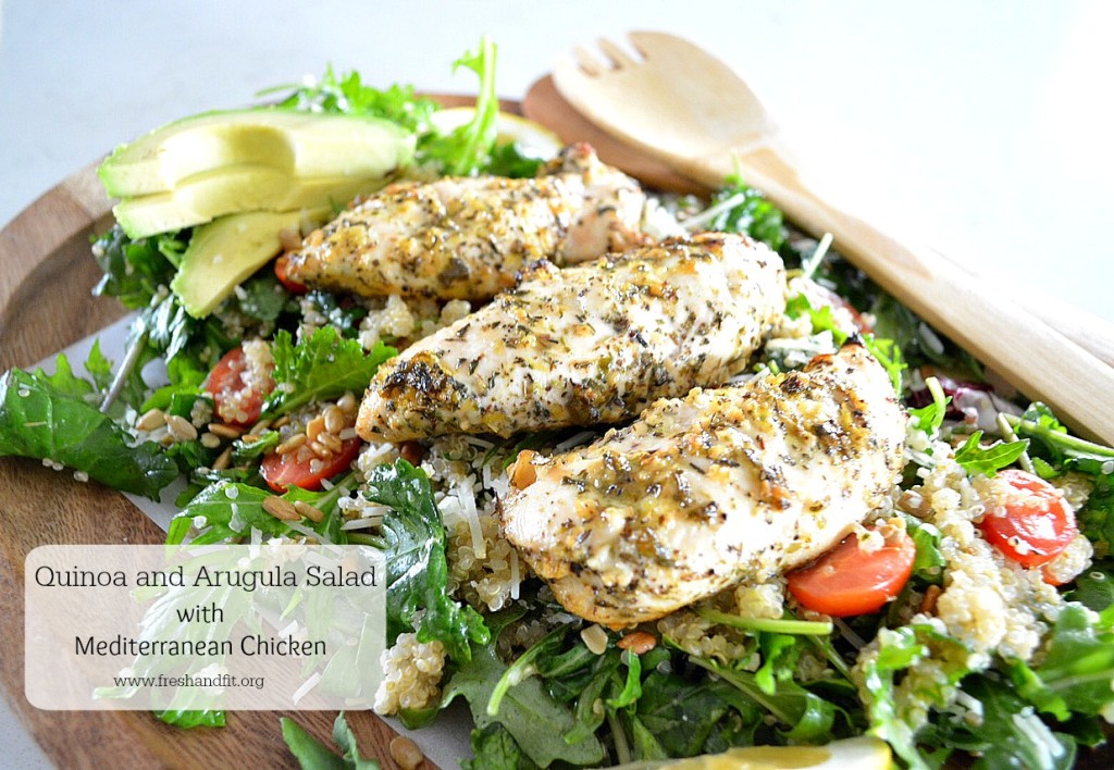 Quinoa and Arugula Salad with Mediterreanean Chicken jpg