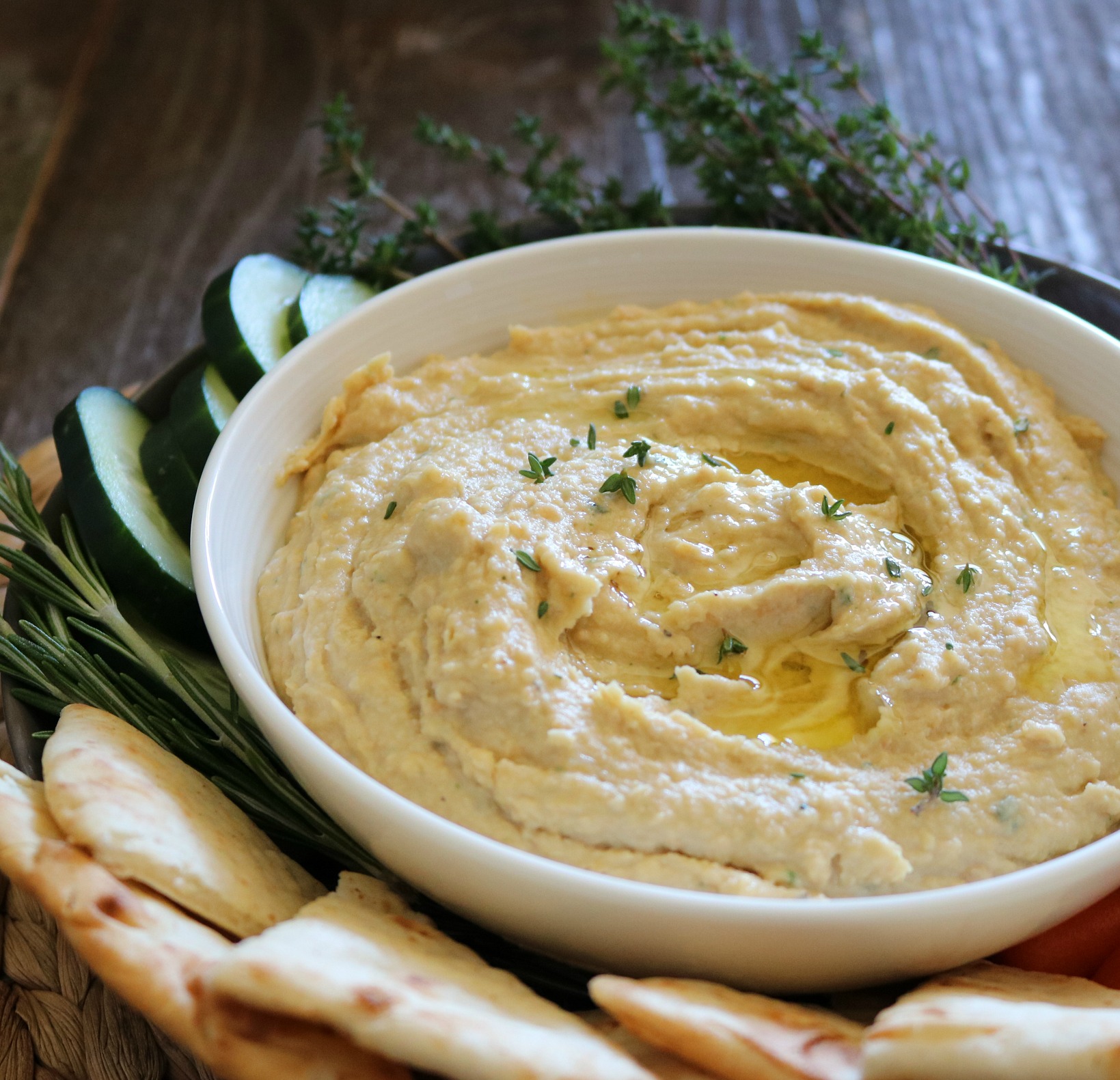 Rich and Creamy Herbed Hummus