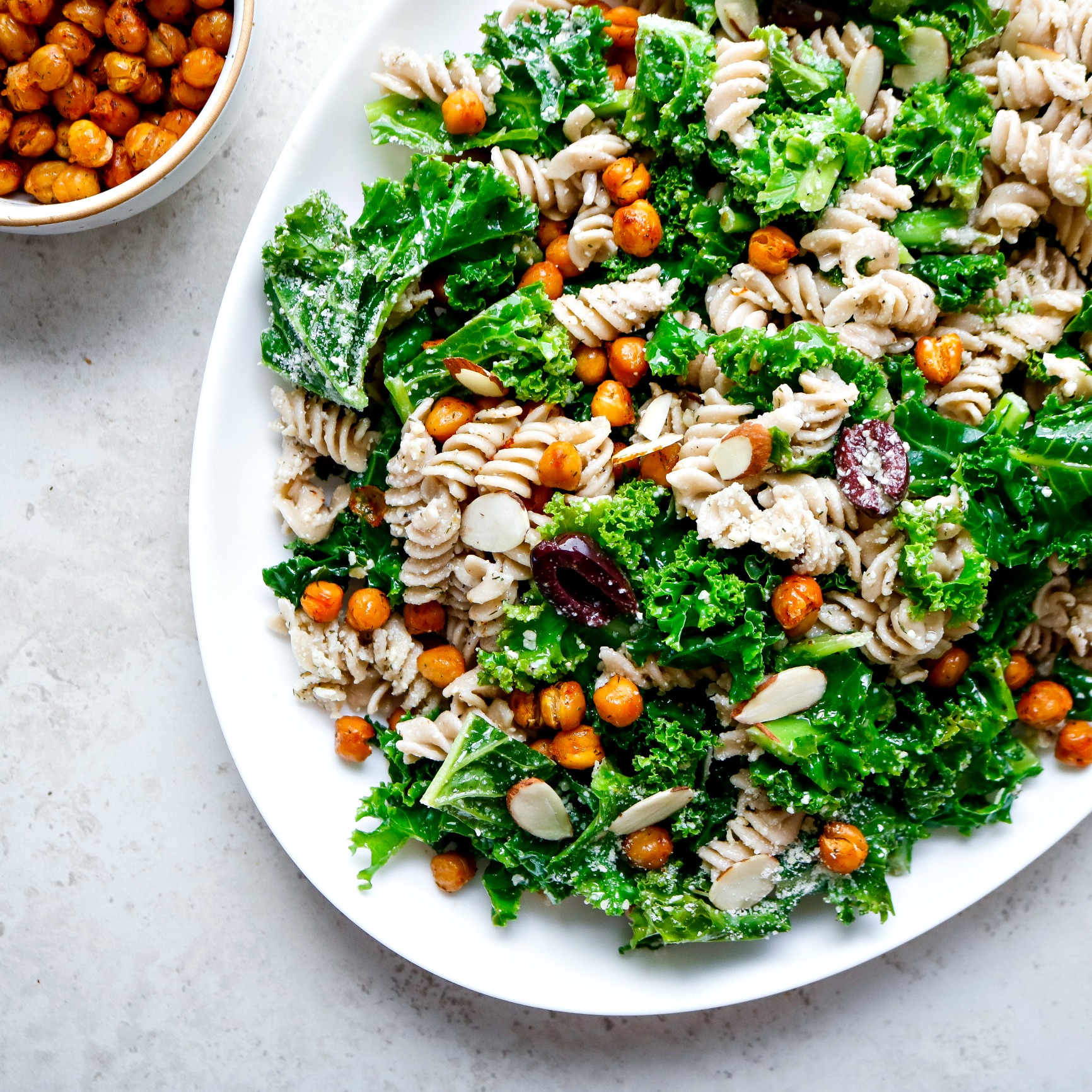 Kale Caesar Pasta Salad